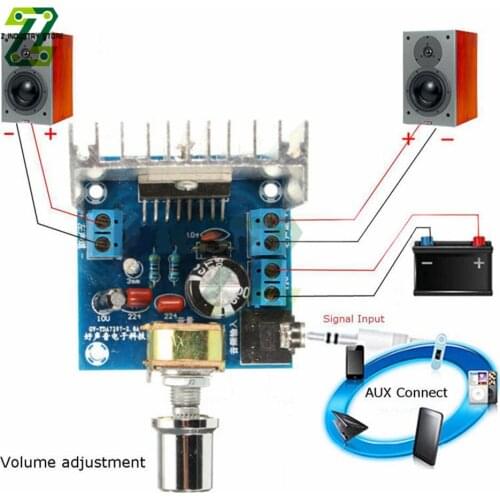 TDA7297 Power Amplifier Board Channel Digital Stereo Audio AMP With Volume Control Stereo Audio For Speaker AC/DC 12V
