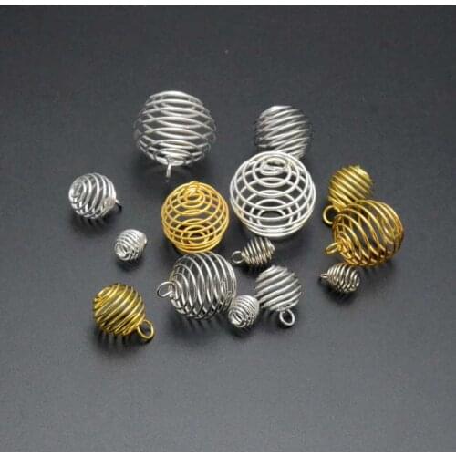 9/15/20/25mm Necklaces Pendants Vintage Spiral Bead Cages DIY Pendant Jewellery Findings