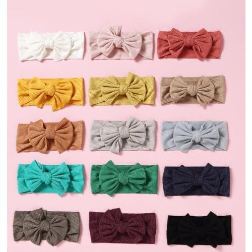 Lovely Baby Nylon Headband Chinese Knot Newborn Baby Girl Headbands Elastic Kids Toddler Solid Hair Band Baby Hair Accessories