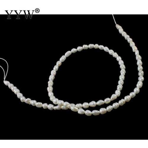 Grade A 3-4mm Rice Natural Pearl White Cultured Freshwater Pearl Beads For DIY Craft Bracelet Necklace Jewelry Making