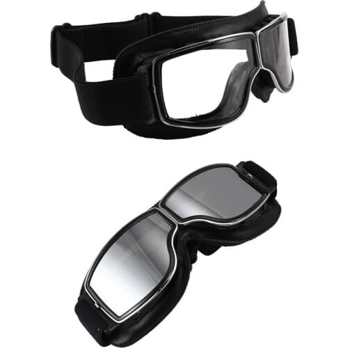 Retro Motorcycle Goggles Glasses Cruiser Motorcycle Goggles Vintage Leather For Glasses