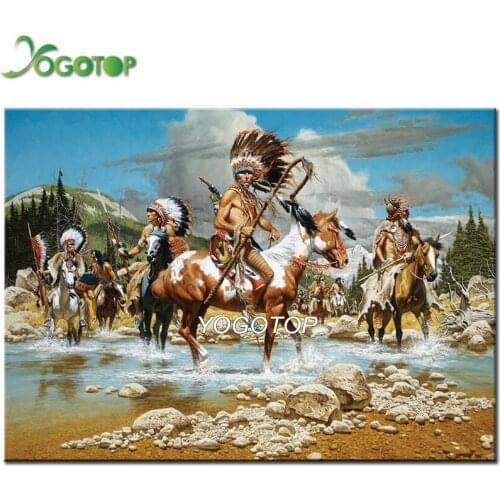 YOGOTOP Needlework DIY Diamond Painting Cross Stitch 5D Diamond Embroidery Full Diamond Mosaic Crafts Indian VD793