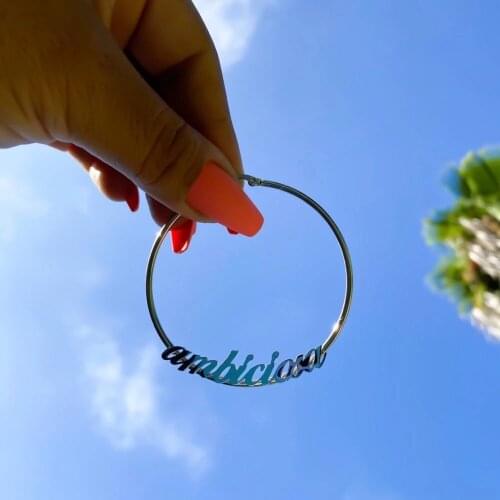 Noelia 2021 New Customized Hoops Gold Plated Name Earrings Personalized Stainless Steel Custom Hip Hop Earrings Jewelry Gift