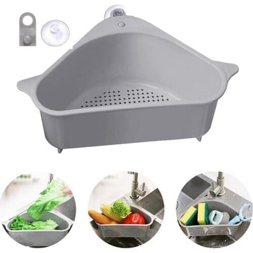 Triangular Sink Strainer Basket Kitchen Sink Filter Drain Vegetable Fruit Drain Bathroom Soap Box Organizer Kitchen Accessories