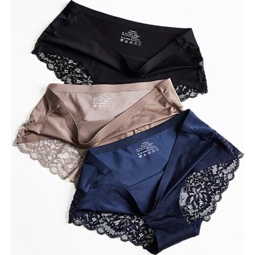 Sexy Low Waist Lace Panties Healthy Comfortable Breathable Cotton Crotch Briefs Female Seamless Underwear Soft Elastic Underpant