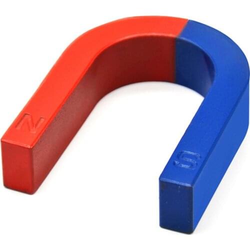 U Shaped Horseshoe Magnet Children Student Physics Experiment Tool Pole Red Blue Painted Magical Teaching Aids Education Toys