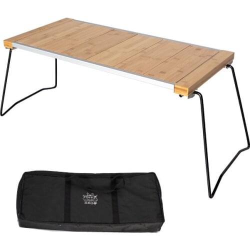 Outdoor camping foldable picnic wood desk portable folding table Barbecue self-driving tour table