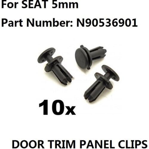 X10 For SEAT 5mm Plastic Rivets Front Grille Logo & Bumper Radiator Cover Trim Clips N90536901 New