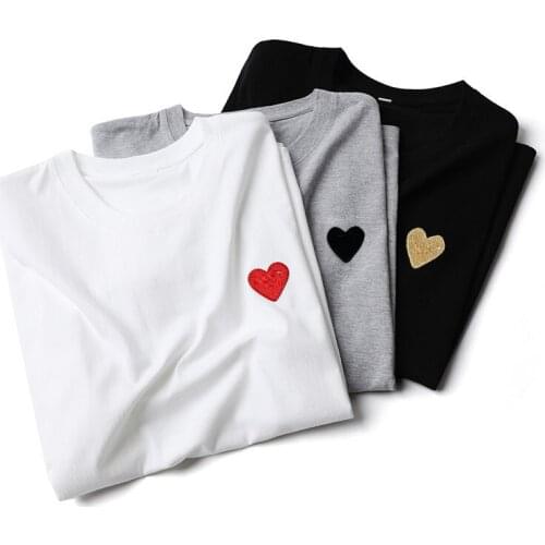 Have Eyes Cotton Heart Print T Shirt Women Men Star Same Style O Neck Tshirt Summer Tee Tops Short Sleeve Female Camisetas Mujer