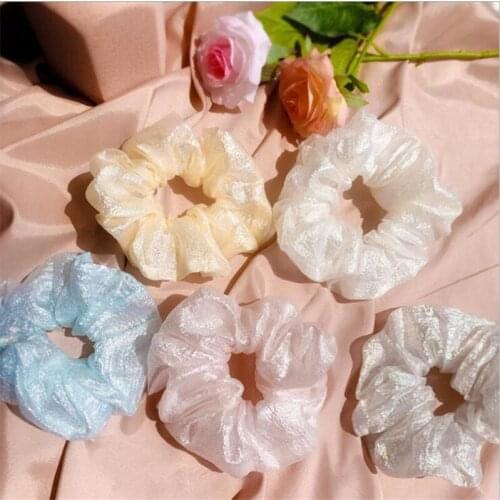 Women Girl French satin vintage Hair Ties Hair Ponytail Holders Rope Colorful Elastic Hair Bands for Women Hair Accessories