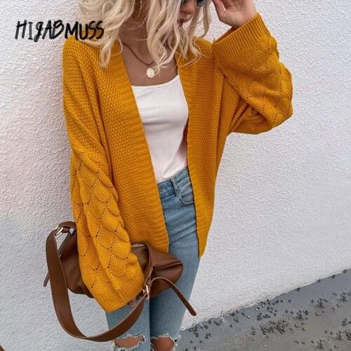 Autumn And Winter New Women Knitted Cardigan V-neck Solid Color Mid-length Hollow Sweater Womens Long Sleeves Y2k Clothes