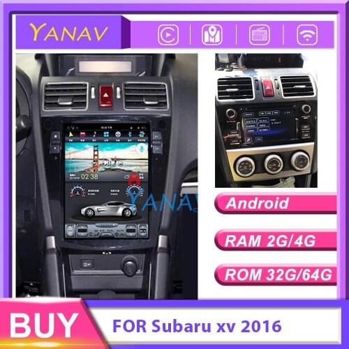 Andriod Car GPS player For Subaru xv 2016 car stereo Navigation Multimedia system auto radio DVD Player Tesla HD Vertical screen