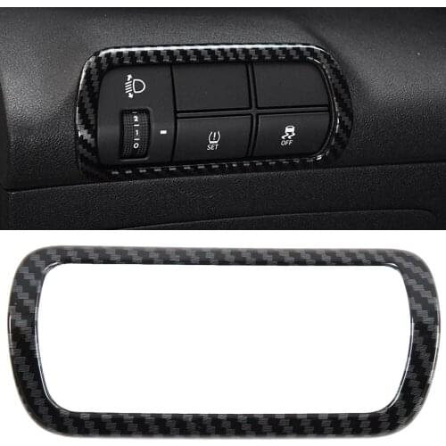 Car Styling 1PC Carbon Fiber Printed Interior Head Light Switch Cover Trim for Hyundai Elantra Avante CN7 2021 2022