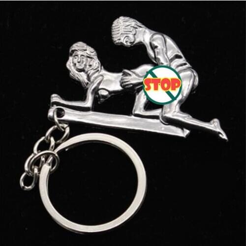 Lovers' Keychain Simulation Activity HAPPY MAN Metal Fashion Couple Keychain Charm Key Chain Ring Good Appeal Gift For Friends