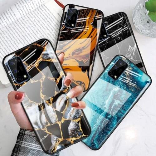 Tempered Glass Cover Granite Stone Marble Texture For OPPO A9 2020 A52 Find X2 Lite Realme 7 7i 6 5 Pro C3 XT Phone Case Shell