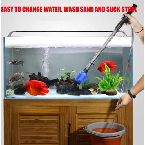 16W-220V Electric Aquarium Cleaner Fish Tank Automatic Powerful Cleaning Pump Water Changer Siphon Suction Filter Cleaning Tools