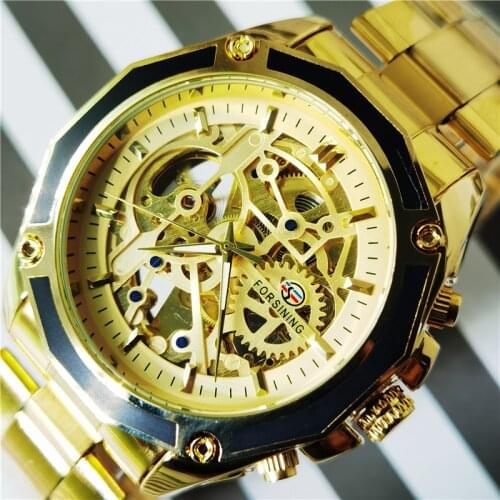 Forsining 2020 Brand Luxury Steampunk Fashion Luxury Design Open Work Skeleton Mechanical Movement Men Automatic Watch For Men