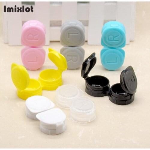 5pcs Colored Contact Lenses Case L+R Contact Lens Case for Eyes Contacts Travel Kit Holder Lens Container Eyewear Accessories
