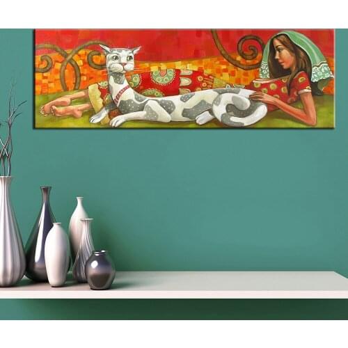 Square Round Drill 5D DIY Diamond Painting Beautiful lady with cat mosaic full Diamond Embroidery Cross Stitch 5D Home Art