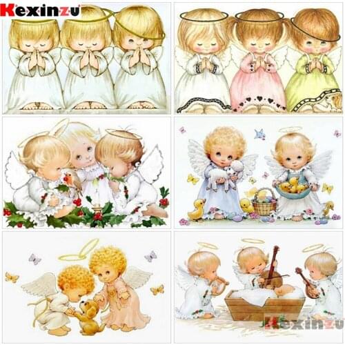 KEXINZU Full diamond Painting "Cartoon angel landscape" Resin Drill Embroidery 5D Diy Diamond Painting Handmade Cross Stitch gif