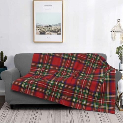 Red Tartan Stewart Clan Throw Blanket Blouse Blanket Area Rug Bedspreads Bed Cover Blanket Plaid On The Order