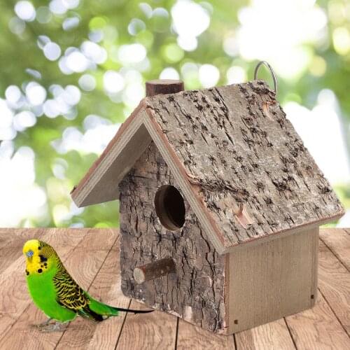 Small Animal Moisture Proof Hanging Type Wooden Creative Bird House Bird Resting Place Supplies Simulation Birdhouse Home Decor