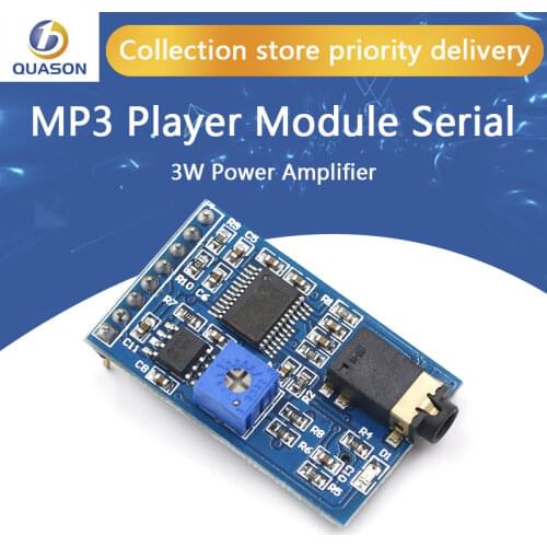 MP3 player module serial port on-demand decoder board card playback with 3w power amplifier voice broadcast M3A1T
