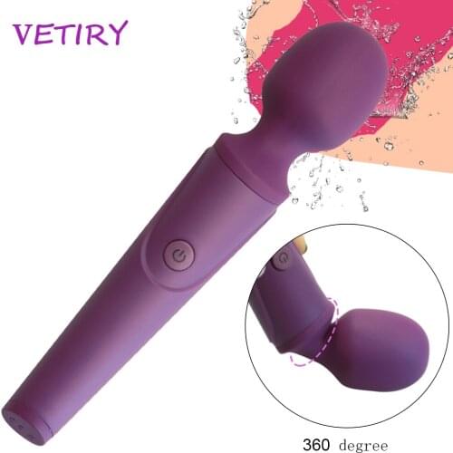 Powerful Vibrators USB Charge Av Magic Wand Vibrator Anal Massager Adult Sex Toys For Women Safe Silicone Sex Product 10 Modes