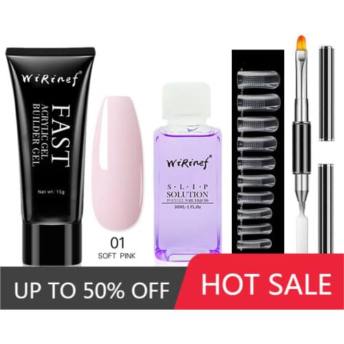 WiRinef 8pcs Poly Nail Gel Extension Nail Kit All For Manicure Set Acrylic Solution UV/LED Builder Gel Polish For Nail Art Desig