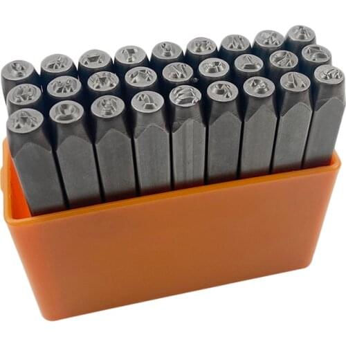 Uppercase/ Lowercase Alphabet Metal Engraving Stamp Set - Bridgette - 27 pcs Basic Bridgette 3mmMetal Stamp Set LBS