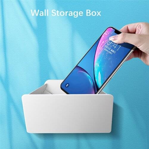 Wall Mount Handle Hanger Bracket Earphone Holder Foldable Phone Storage Box Organizer Mount Stand Holder