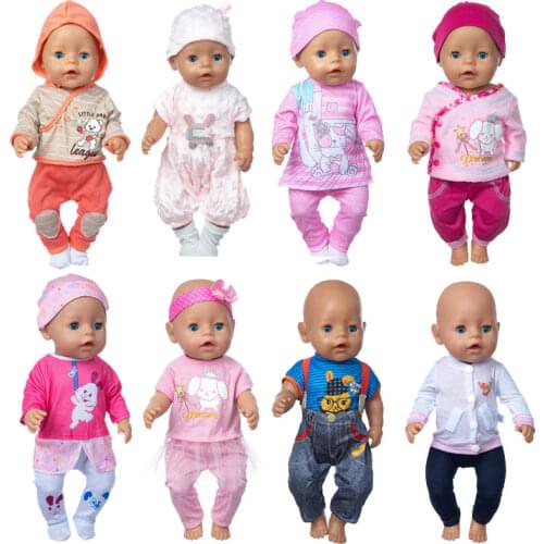 New spring 2021 suit Wear For 43cm Baby Doll 17 Inch Born Babies Dolls Clothes And Accessories