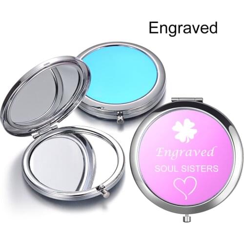 Personalized Engraved Women Jewelry Portable Double Dual Sides Compact Diy Making Accessories Gift SL-66