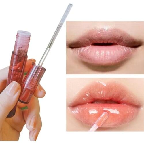 1Pc Clear Colorless Bright Lipgloss Moisturize Lip Oil Glossy Jelly Lip Glaze Mirror Water Lip Gloss Portable Lip Care Makeup