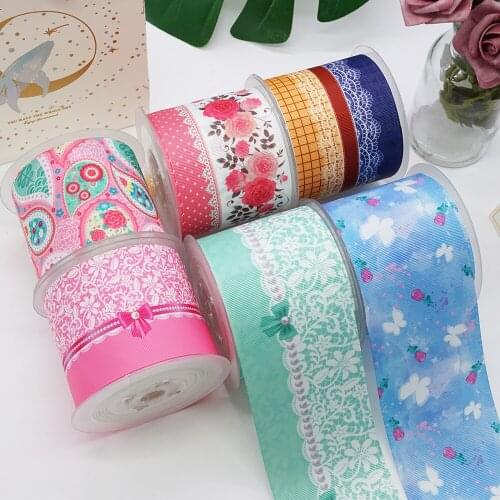 DIY Handmade Materials grosgrain ribbon 50 yard per size printed ribbon 47068