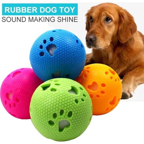 Rubber Pet Ball Toys Sound Shine Interactive Durable Molar Dog Training Toys For Medium and Big Dogs Cleaning Teeth Pet Supplies