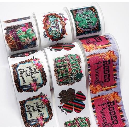 Christmas decorations Cartoon Printed Grosgrain Ribbon craft supplies gingham Ribbon 47914