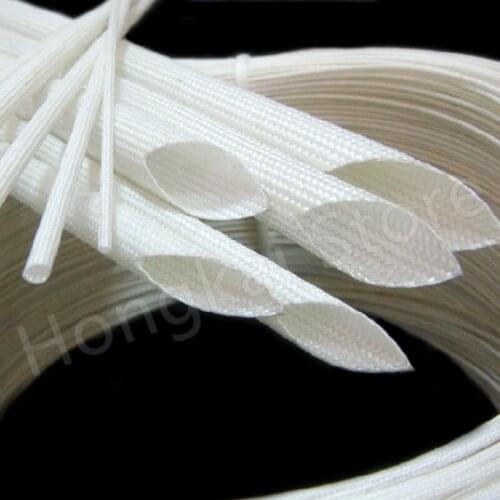 White Fibreglass Sleeving Dia 1 1.5 2 2.5 3 4 5 6 7 8 9 10 12mm High Temperature Fiber Glass Tube Resistant to 600