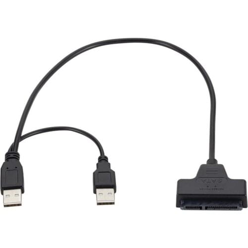 USB 2.0 SATA 7+15Pin to USB 2.0 Adapter Cable For 2.5 HDD Laptop Hard Disk Drive Extension Cable For PC / Laptop Black