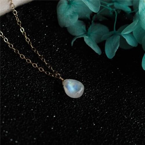 Natural Moonstone Necklace Gold Filled Chocker Vintage Charm Jewelry Handmade Bijoux Femme Collier Necklace for Women