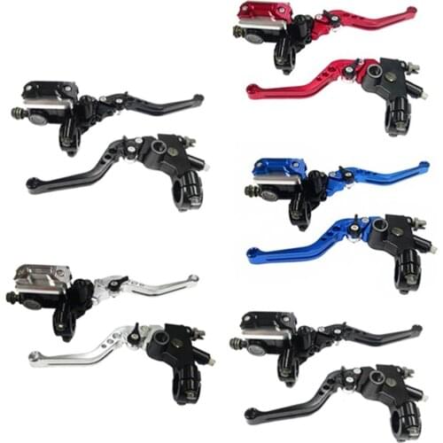 1 Pair Metal Motorcycle Hydraulic Brake Masters Cylinder Clutchs Reservoir Lever
