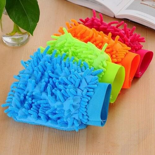 1Pcs Car Wash Plush Gloves Microfiber Wash Mitt Ultra Soft Car Detailing Cleaning Premium Wash Glove Sponge Random Color