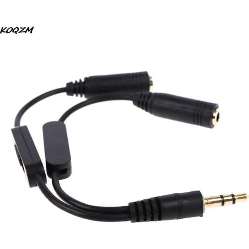 1 In 2 Out 3.5mm Male To Double Mono 3.5mm Female Headphone Y Splitter Cable