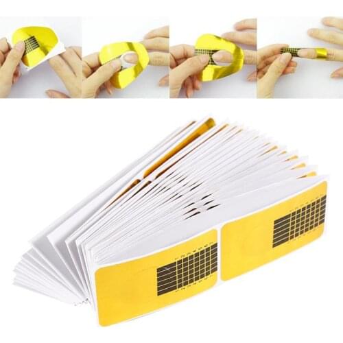 100PCS Golden Nail Art Tips Sculpting Acrylic UV Gel Tips Extending Nail Tools