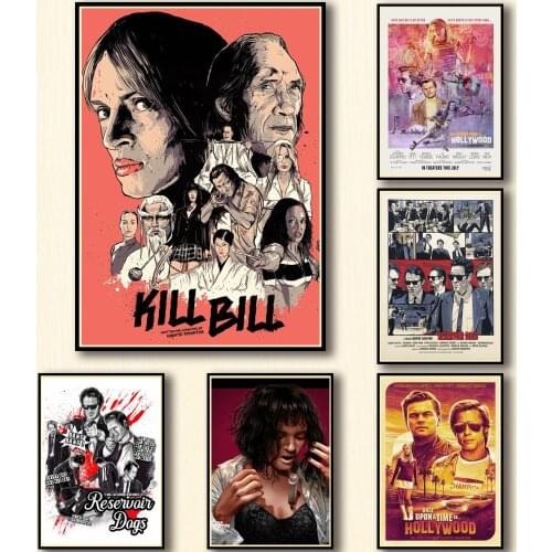 44 Designs Quentin Tarantino Movie Whitepaper Poster Painting Abstract Funny Fancy Wall Sticker for Coffee House Bar 3