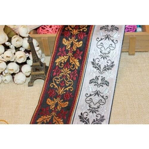 5 yards/lot wide 6cm Woven Jacquard Ribbon flowers pattern SH-2013