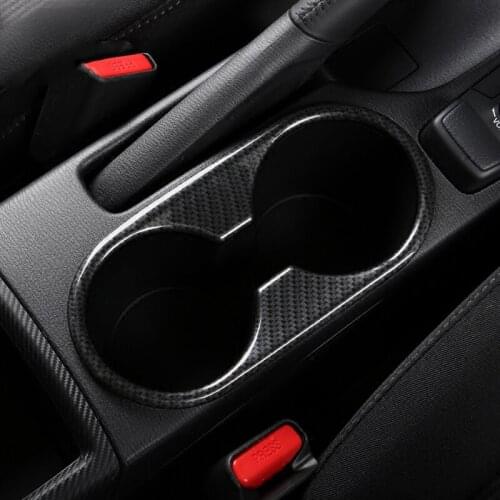 ABS Carbon fibre For Mazda CX-3 CX3 2016 2017 2018 Accessories Car Front water cup frame decoration Cover Trim Car styling 1pcs