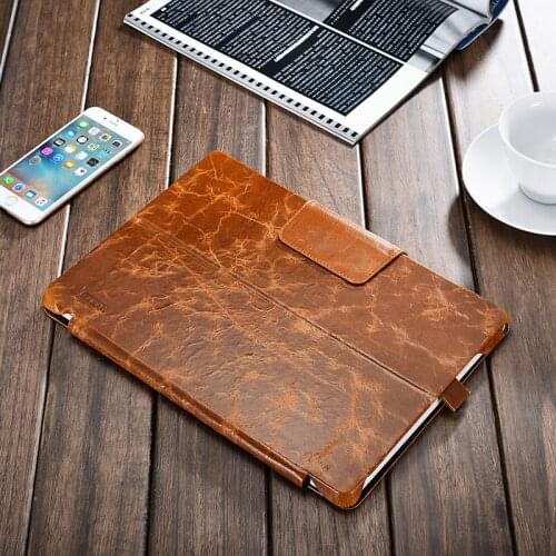 Surface Pro 6/ Pro 5 Tablet Case Oil Wax Genuine Leather Magnetic Snap with Kickstand/Keyboard Cover for Microsoft Surface Pro 4