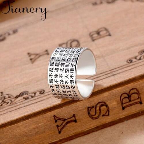 JIANERY Luxury Brand Silver Color Character Rings For Women Ladies Wedding Band Engagement Rings