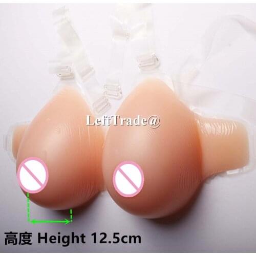 Tan skin tone Brown color 4600g silicone breast huge h cup boobs realistic forms with straps soft natural
